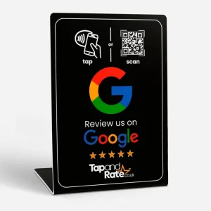 Google review NFC stand & QR (black)