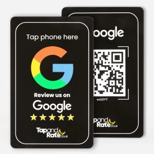 Google Reviews NFC & QR card (black)