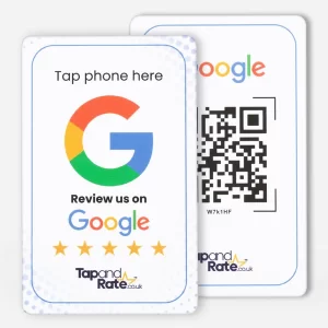 Google Reviews NFC & QR card (white)